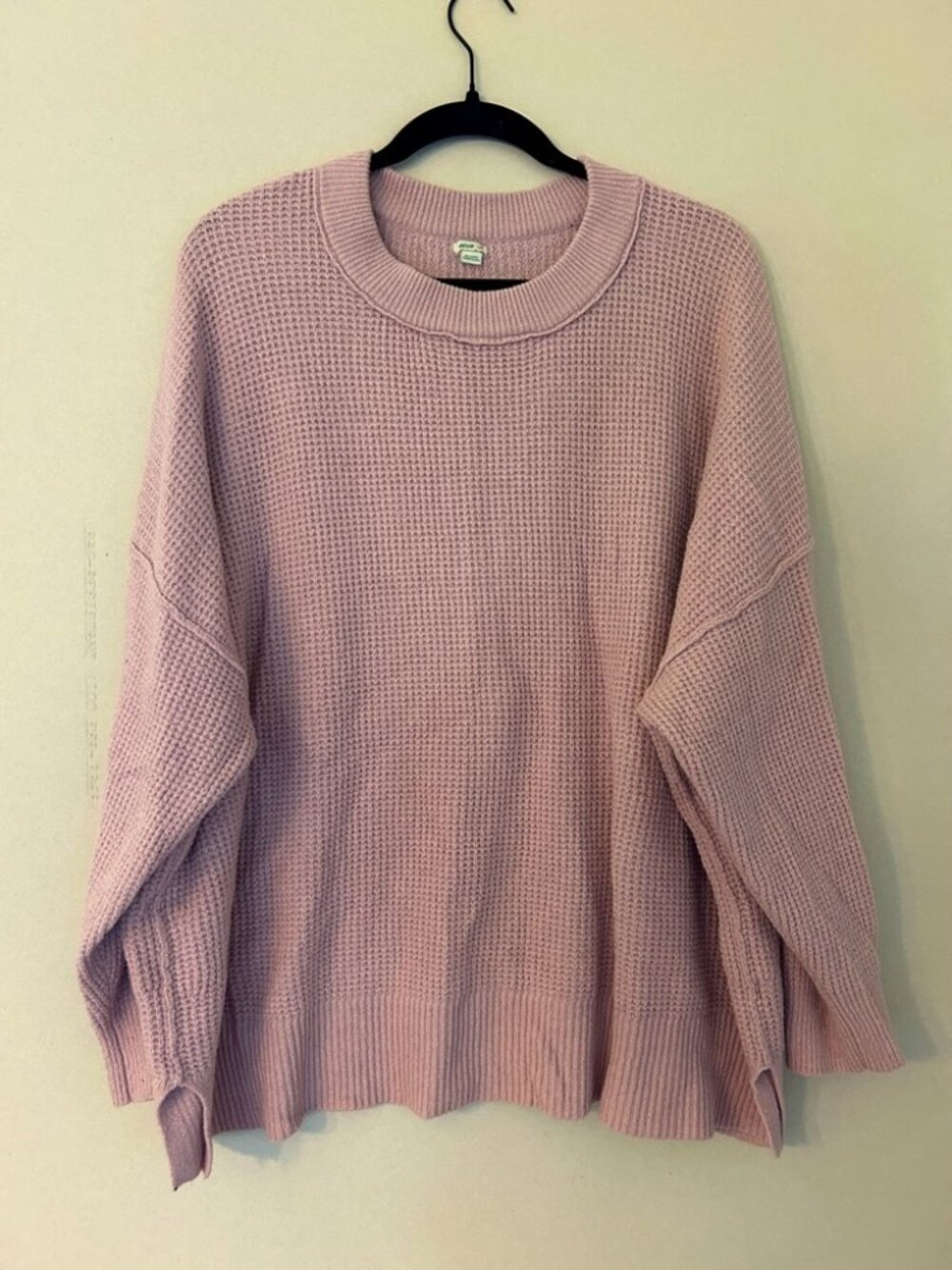 Aerie Waffle Oversized Crew Sweater size L